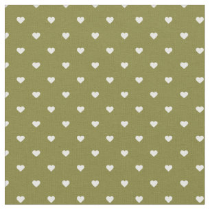 Tela Olive Green Polka Dot Hearts