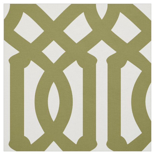Tela Olive Green Trellis Large Scale (Retal)