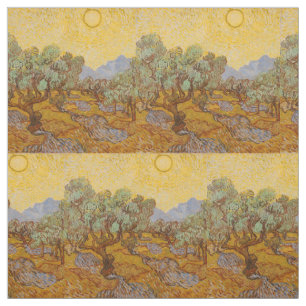 Tela Olivos de Van Gogh Cielo Sol Amarillo