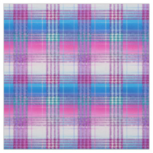 Tela Ombre Purpurina Tartán en morado rosa azul