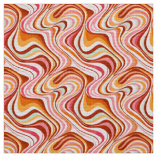 Tela Ondas Retro Groovy - Bañeras Psicodélicas Cálidas