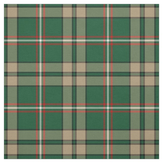 Tela O'Neill Tartan Green y Tan Irish Plaid (Retal)