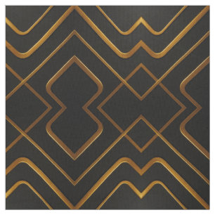 Tela Opulento Deco Grid Completo Oro Líquido Negro Mono