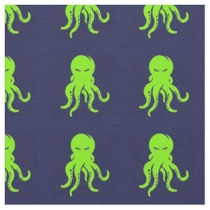 Tela Opulpo verde enojado en azul