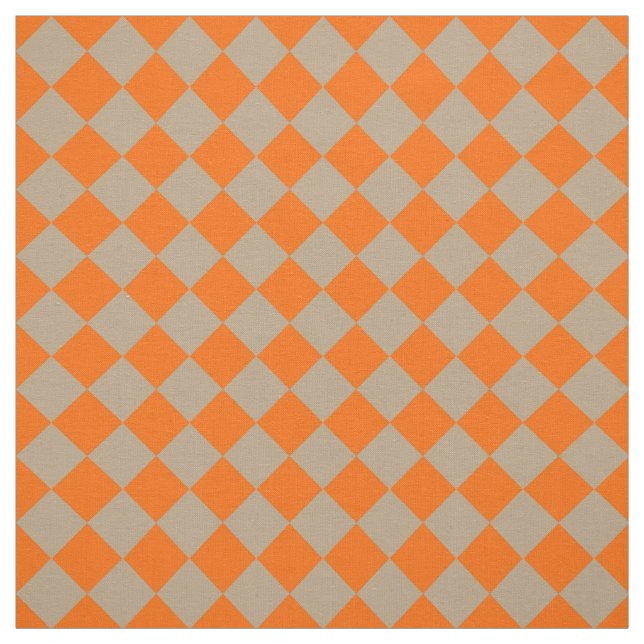 Tela Orange Taupe Checker Diamond Pattern (Retal)