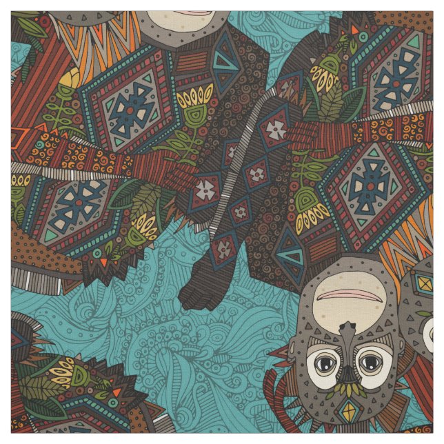 Tela orangutanes azules (Retal)