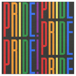 Tela ¡Orgullo! Logo de la tipografía de la bandera arco