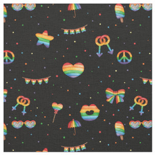 Tela Orgullo Rainbow LGBT Gay Queer One Love Pattern