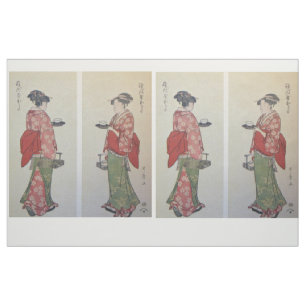 Tela oriental de la impresión de las mujeres del