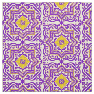 Tela Ornamgrama de estilo cerámico de Azulejo Monograma