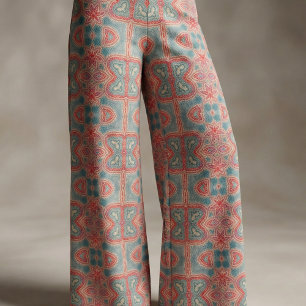 Tela Ornato de la etnia india Boho Patrón Rojo Y Verde 