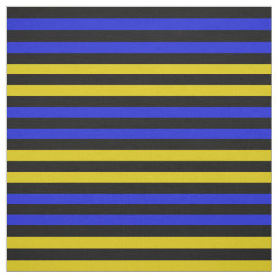 Tela Oro amarillo, azul real, puntal negro de medianoch