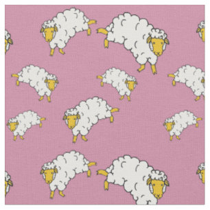 Tela Oro/amarillo/blanco/cordero pequeño en rosa