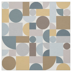 Tela Oro azul geométrico moderno de mediados de siglo