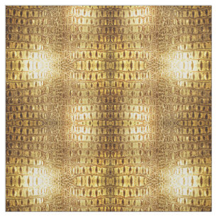 Tela Oro brillante Brown de la piel del cocodrilo del