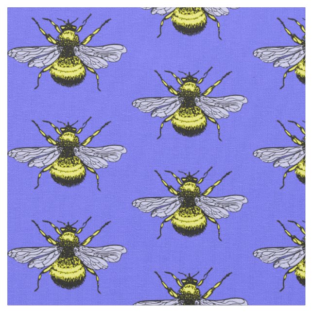Tela Oro de abeja sobre fondo azul. Patrón de corte (De cerca)