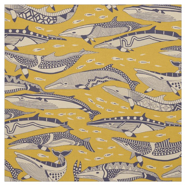 Tela oro de las ballenas minke (Retal)