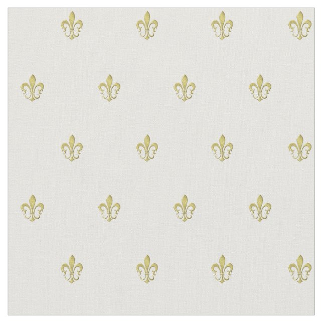 Tela Oro metálico Fleur de Lis Combed Cotton (De cerca)