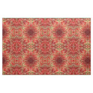 Tela oro rojo verde Tela, textil colorido de la casa