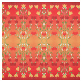 Tela Oro rojo vibrante con verde