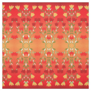 Tela Oro rojo vibrante con verde