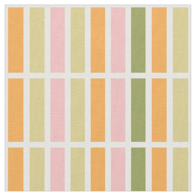 Tela Oro rosa naranja y franjas verdes (De cerca)