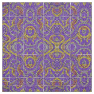 Tela Oro turquesa de mosaico marroquí morado