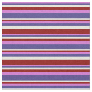 Tela Orquídea, azul pizarra oscura, beige y rojo oscuro