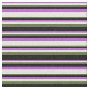 Tela Orquídea, Beige, Oleícola Oscuro Patrón Verde y Ne