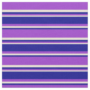 Tela Orquídea oscura, azul oscuro y rayas de bizcocho