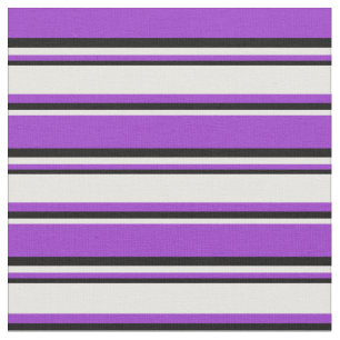 Tela Orquídea oscura, líneas de color blanco y negro