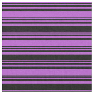 Tela Orquídea y patrón negro rayado/lineal