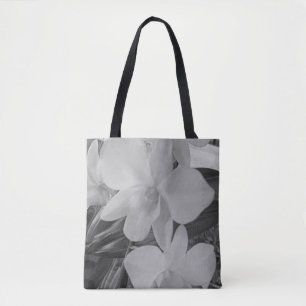 Tela Orquídeas en escala de grises en bolso de tocador