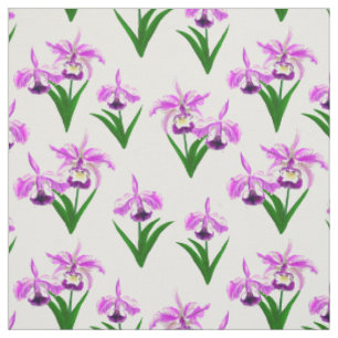 Tela Orquídeas silvestres - Orquídeas y follaje púrpura