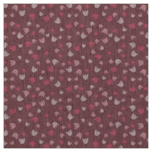 Tela Oscuro patrón de tulipán rosado - colección