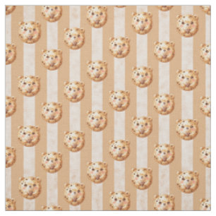 Tela Osito de Teddy con chips de galleta lindos y rayas