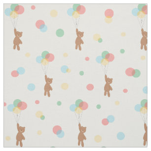 Tela Ositos de peluche y globos 