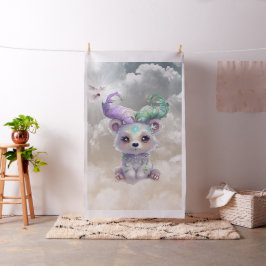 Tela Oso mágico en purpurina pastel.