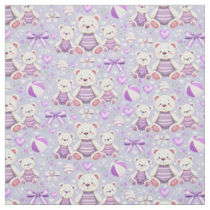 Tela Oso Rayado Morado y Juguetes Sin Costuras