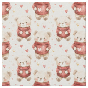 Tela Osos de peluche en sudores rojos