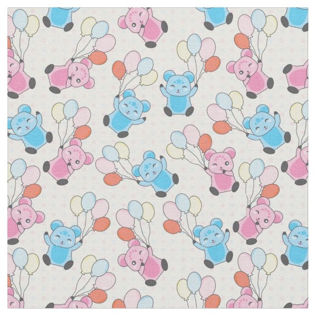 Tela Osos de peluche y globos (De cerca)