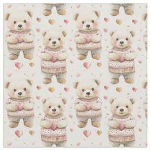 Tela Osos y corazones de peluche