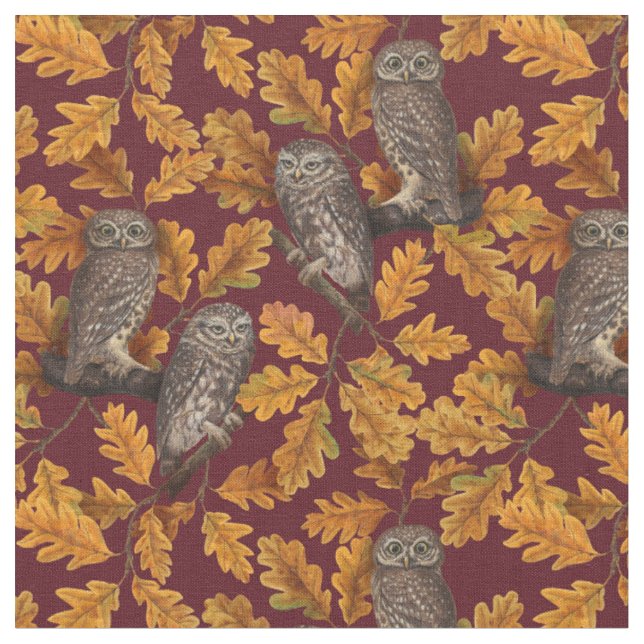 Tela Otoño de otoño en rojo oscuro (De cerca)