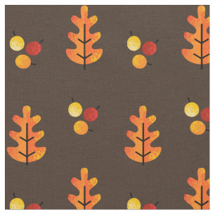 Tela Otoño Patrón de hojas y bayas de otoño