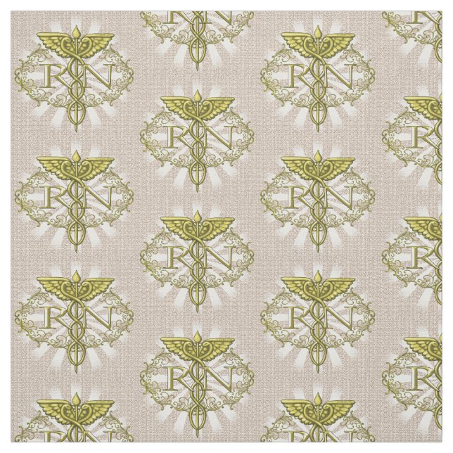 Tela Oval Gold Caduceus RN Enfermero (Retal)