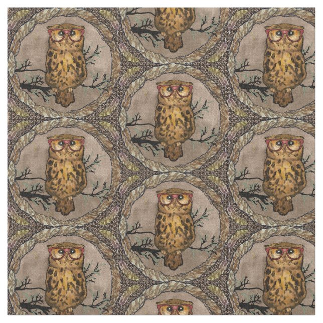 Tela Owl Eyes Fabric (De cerca)