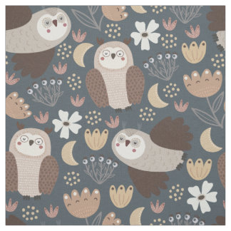 Tela Owl Love Scandinavian Folk Art Pattern