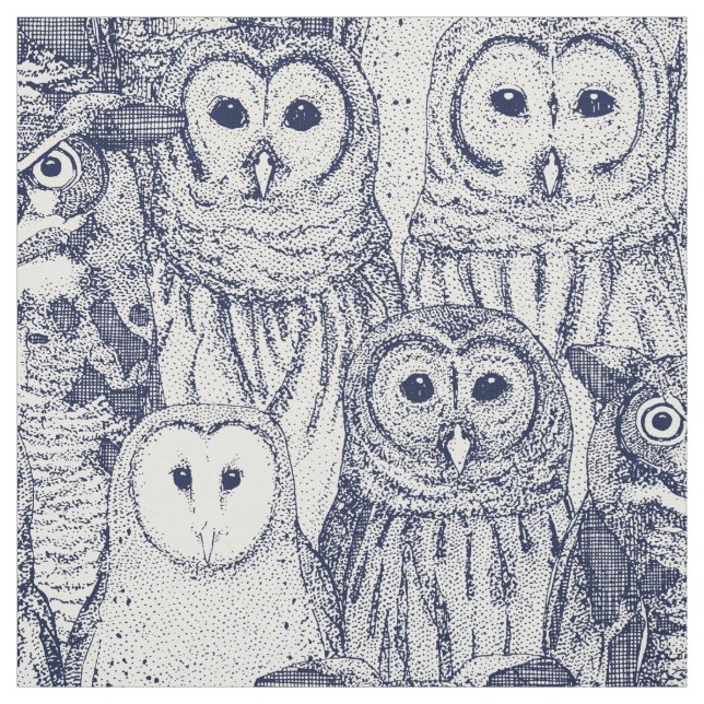 Tela owls NC blue (Retal)