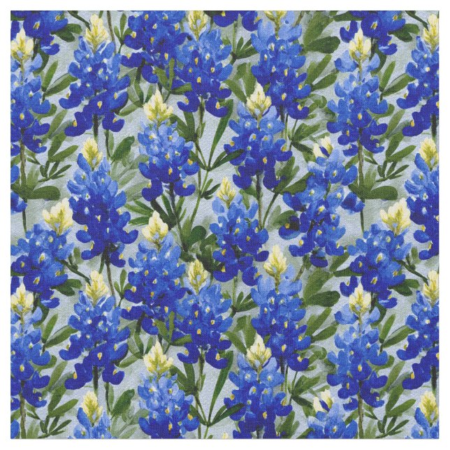 Tela Painted Style Bluebonnet fabric (De cerca)