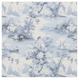 Tela Paisaje azul y marfil